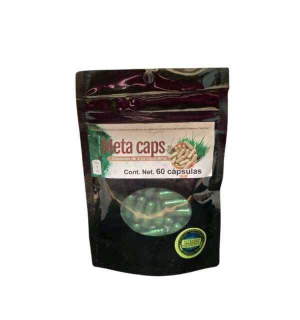 Cápsulas de espirulina. Meta Caps.